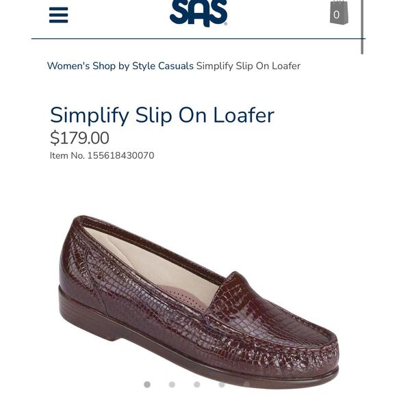 SAS Simplify Slip On Loafer Brown Croc Leather Upper Women’s Size 9M US - Picture 9 of 9